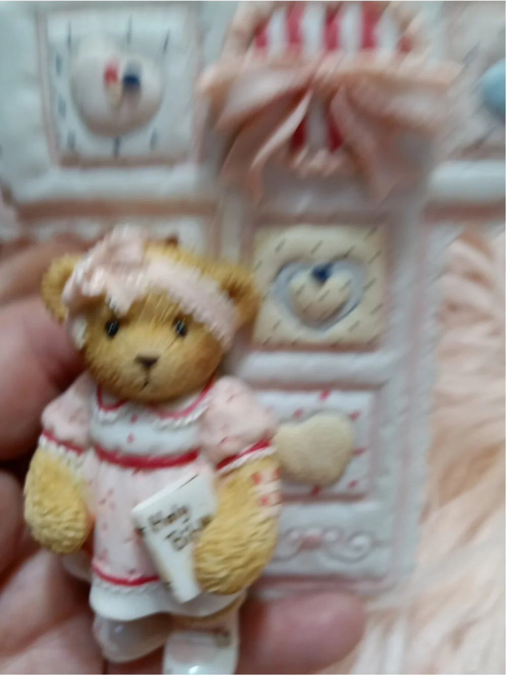 Cherished Teddies Girl's First Communion Cross Holy Bible Hanging Figurine 2003